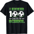 I Kicked 100 Days of School Soccer Sport 100th Day Unisex , , , Long Sleeve Tee