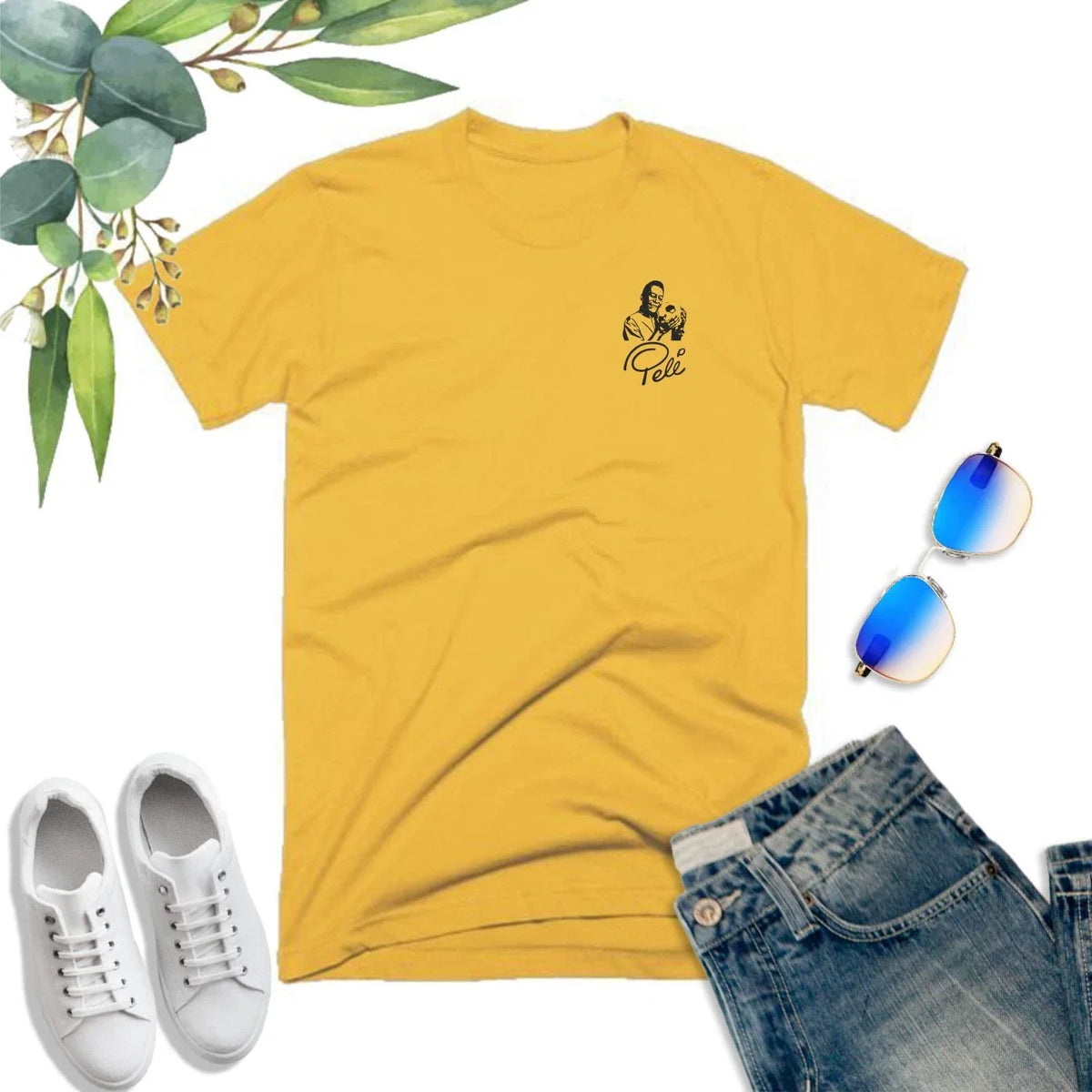 Pele T Shirt Pocket King Football Legend GOAT Brazil Brasil Soccer Fans Gift Top Unisex , , , Long Sleeve Tee