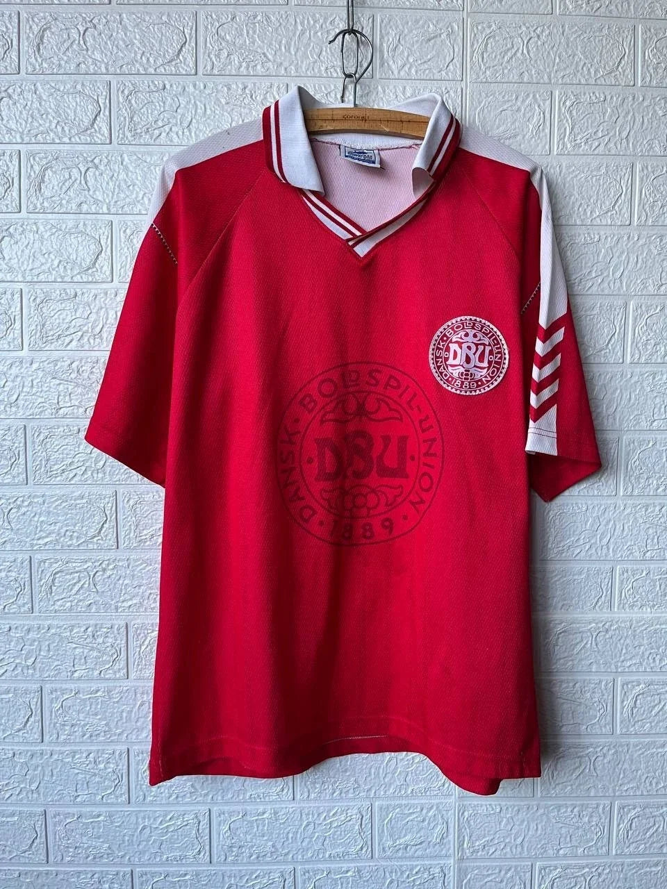 Vintage Denmark 1998 World Cup #11 Laudrup France 98 DBU Fan Soccer Jersey Unisex , , , Long Sleeve Tee