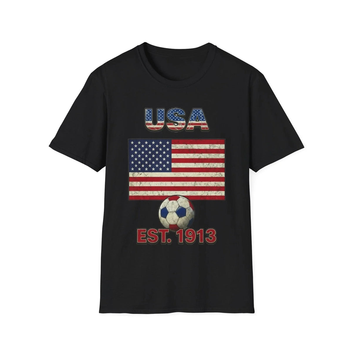 USA Flag Soccer | Nations Heritage Collection | Vintage Unisex , , , Long Sleeve Tee