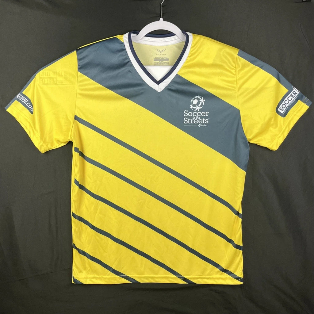 Victory Soccer in the Streets Atlanta Mens Large Yellow Performance Jersey Shirt Unisex , , , Long Sleeve Tee
