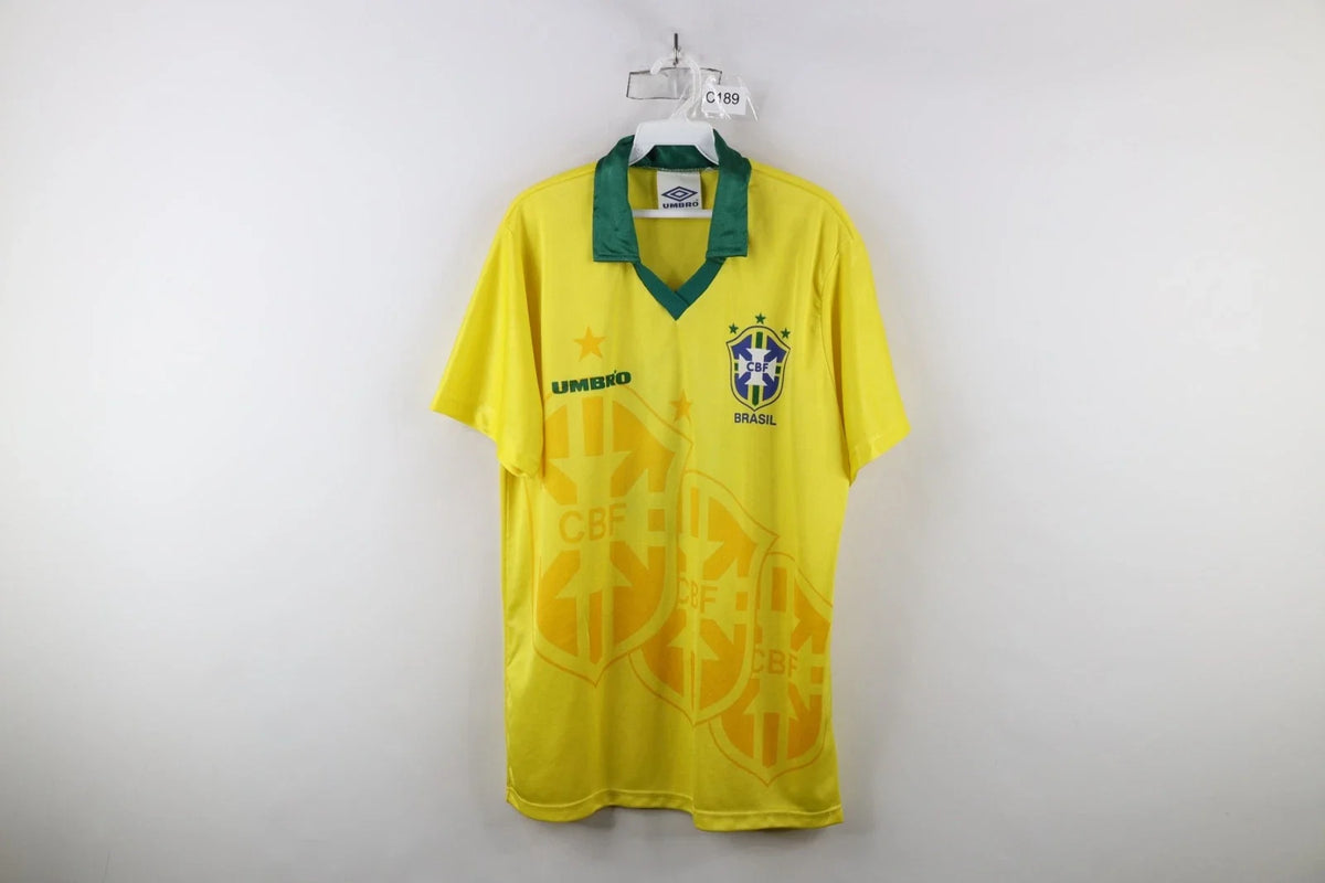 Vintage 90s Umbro Mens Large Spell Out World Cup Brasil Soccer Football Jersey Unisex , , , Long Sleeve Tee