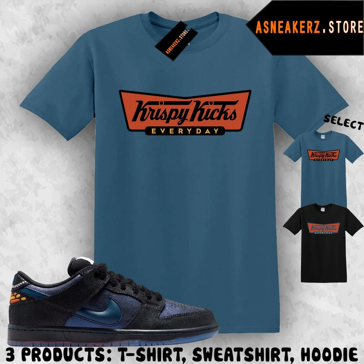Tee Shirt Matching SB Dunk Low Pro Bluetile Match Sneaker Krispy Kicks Unisex , , , Long Sleeve Tee