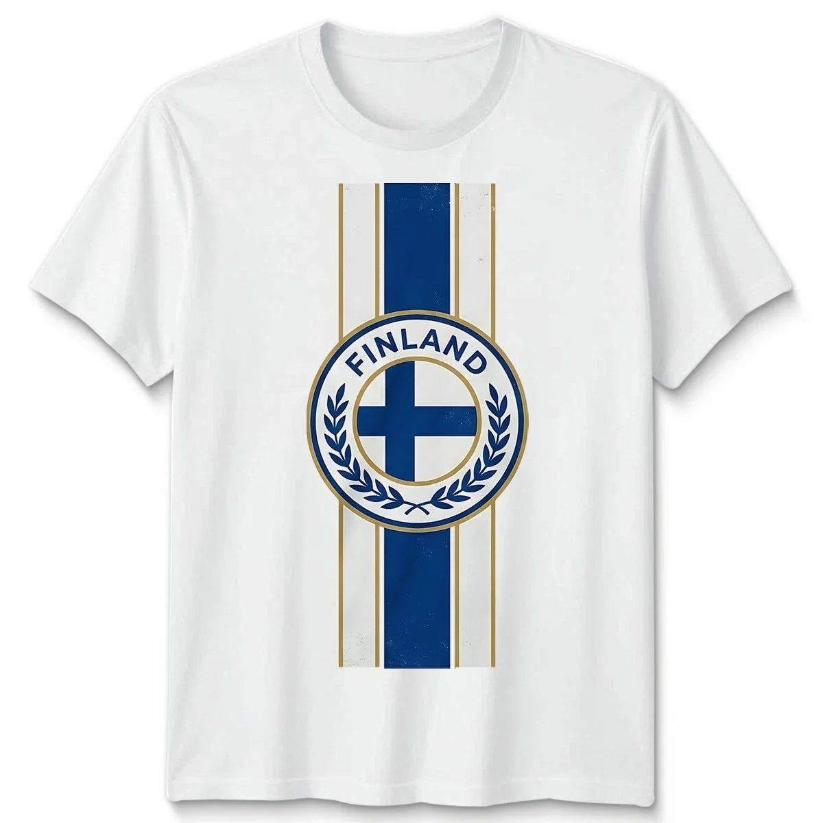 Unisex Finland Retro Strip Style Football Tshirt Game Day Soccer Men Women Tee Unisex , , , Long Sleeve Tee
