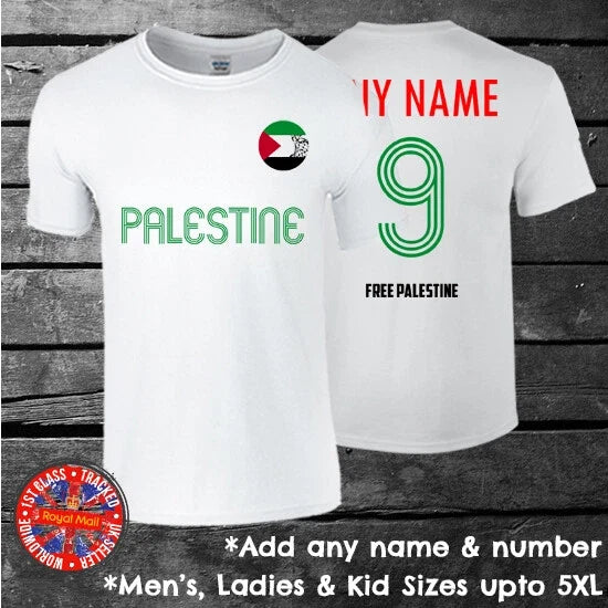 Palestine Personalised Mens Ladies Kids Gaza West Bank Football Soccer Unisex , , , Long Sleeve Tee