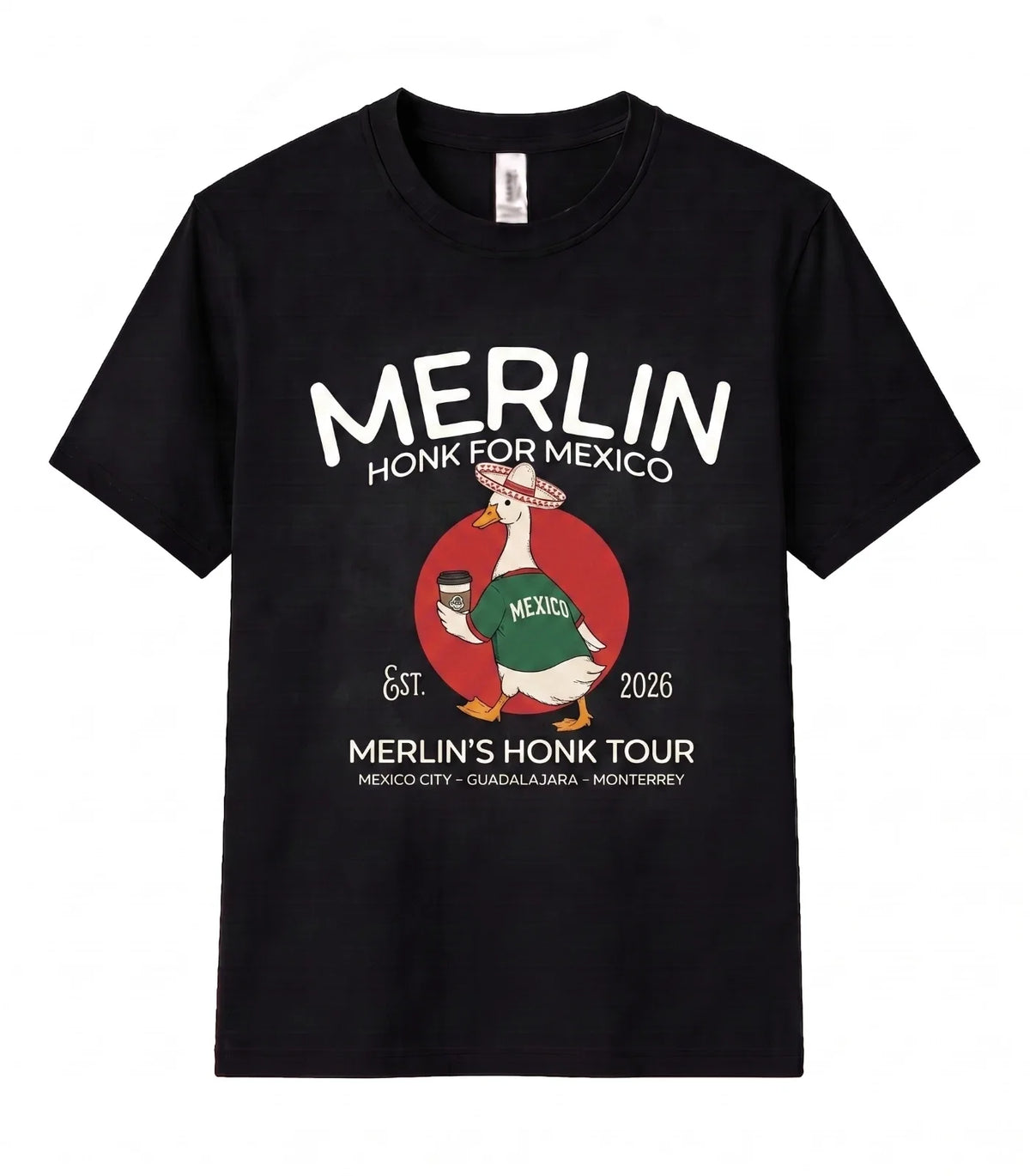 Merlin Mexico Duck Unisex T Shirt Funny Goose Honk For Mexico Fan Club Viral Tee Unisex , , , Long Sleeve Tee