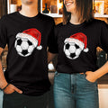 Christmas Football Soccer Ball Santa Hat Matching Couple Shirt Xmas Gift T-5299 Unisex , , , Long Sleeve Tee