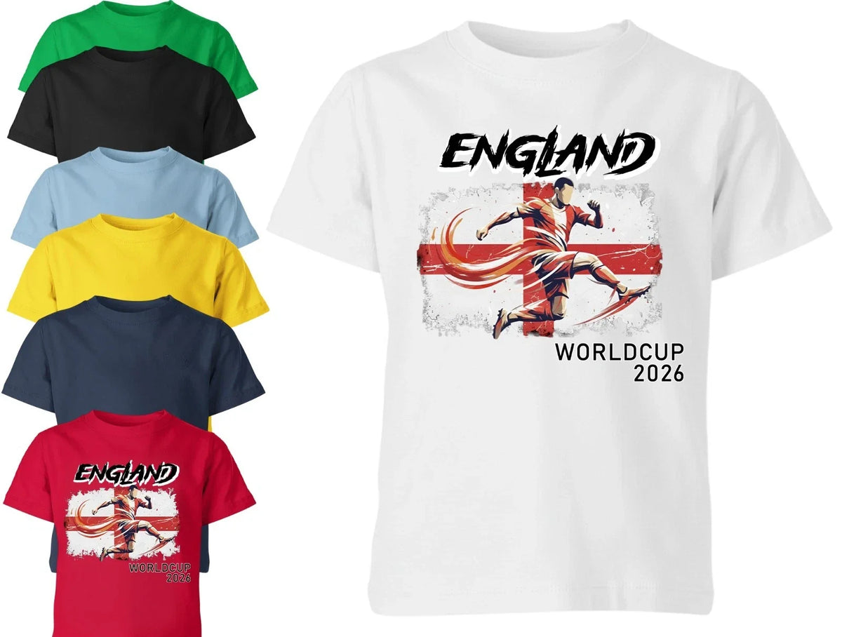 Football World Cup 2026 England Kids Unisex T Shirt Soccer Fan Tee Gift Unisex , , , Long Sleeve Tee
