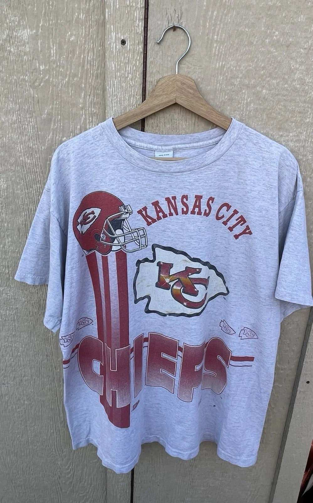 VTG 1993 Kansas City Chiefs Salem Sportswear Shirt Men XL Big Helmet Unisex , , , Long Sleeve Tee