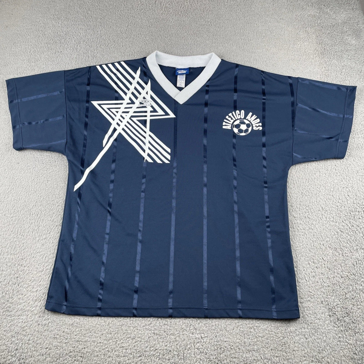 Vtg Umbro Soccer Futbol Blue XL Jersey Made In USA #33 Athletico Andes 90s EUC Unisex , , , Long Sleeve Tee