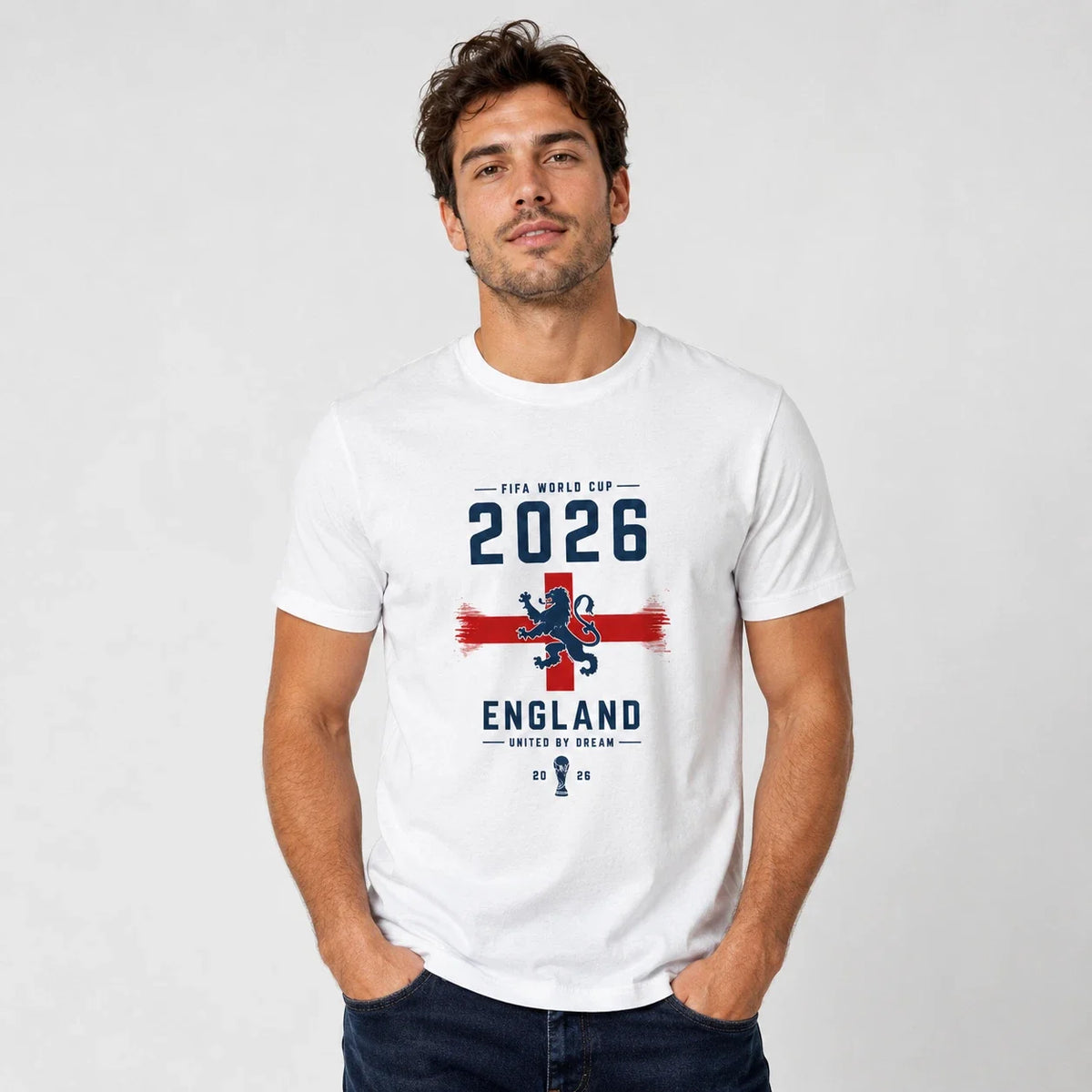 England Football World Cup 2026 Adult Men Soccer Graphic White Unisex , , , Long Sleeve Tee