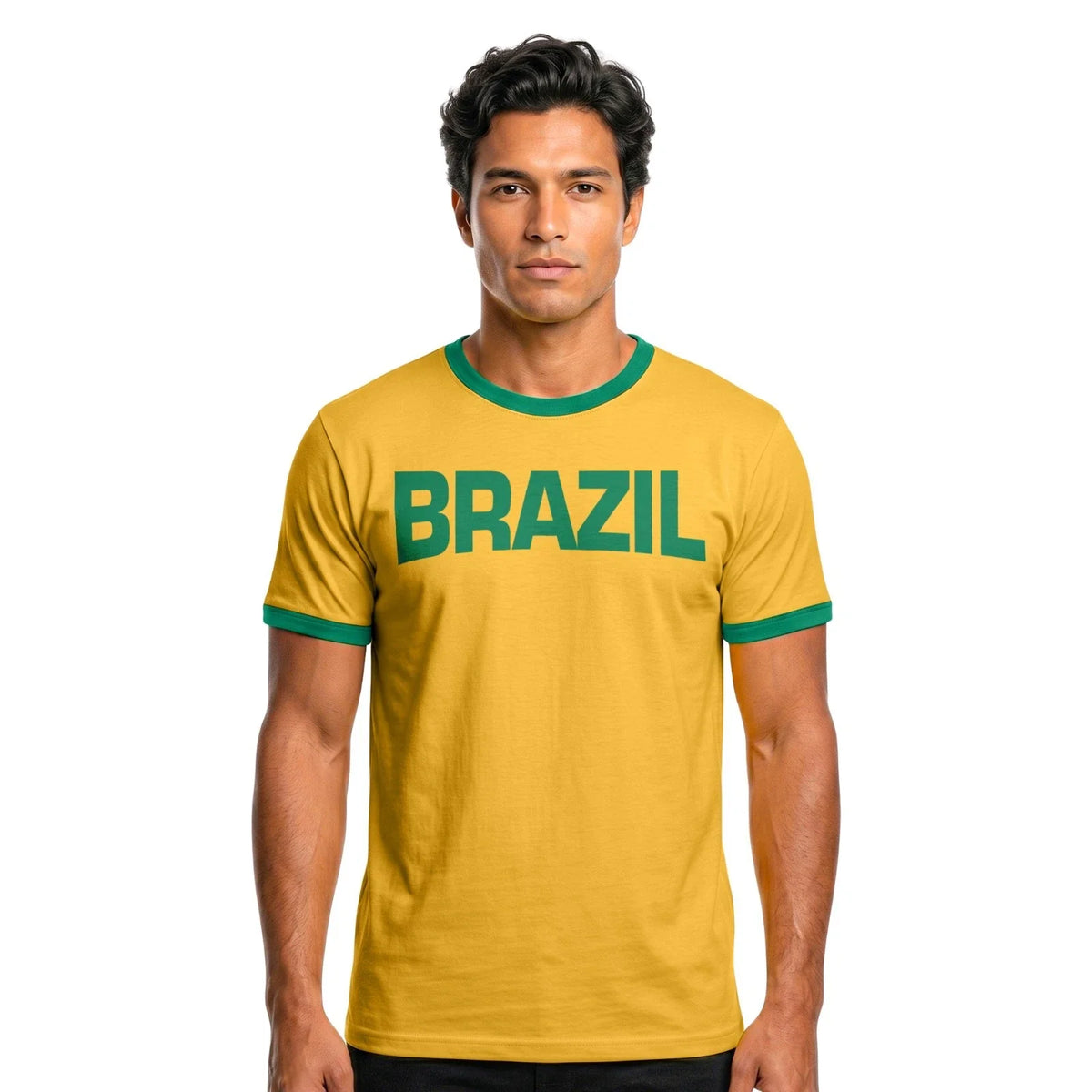 Brazil Football | Brazil Supporters Ringer Brazilian Soccer Fan Jersey Unisex , , , Long Sleeve Tee