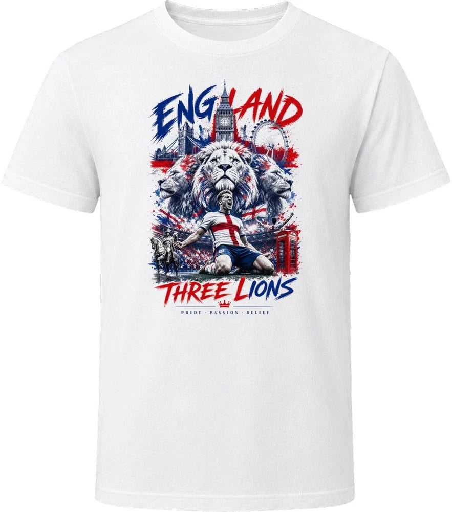 England Three Lions Soccer Football 2026 National Pride T Shirt Unisex , , , Long Sleeve Tee