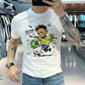 Neymar Brazil Soccer Graphic Cartoon Football Fan Unisex White Tee Unisex , , , Long Sleeve Tee
