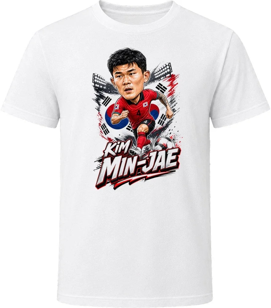 Kim Min-jae, South Korea Caricature Soccer 2026 T Shirt Unisex , , , Long Sleeve Tee