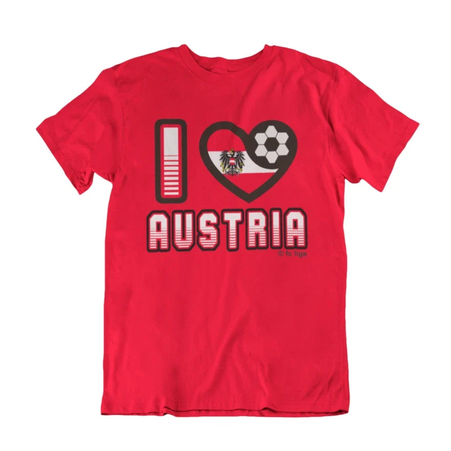 I LOVE AUSTRIA Football World Cup 2026, Adults Kids Or Baby, World Cup Unisex , , , Long Sleeve Tee