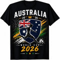 Australia 2026 World Cup Football Fan T Shirt Mens Womens Kids Unisex , , , Long Sleeve Tee