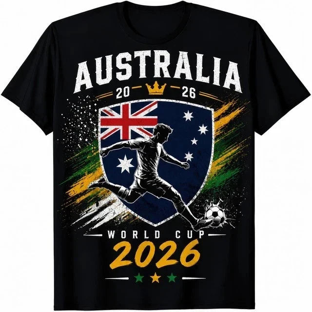 Australia 2026 World Cup Football Fan T Shirt Mens Womens Kids Unisex , , , Long Sleeve Tee