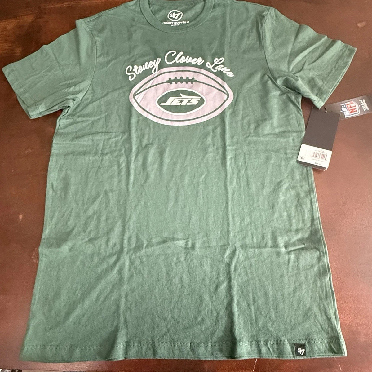 Stoney Clover Lane X '47 New York Jets Elm Green T shirt sportswear tee Medium Unisex , , , Long Sleeve Tee