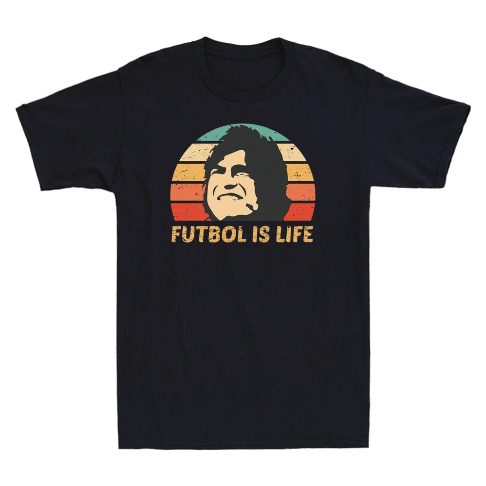 Futbol Is Life Retro Men's Funny Gift For Football Soccer Lovers Tee Top Unisex , , , Long Sleeve Tee
