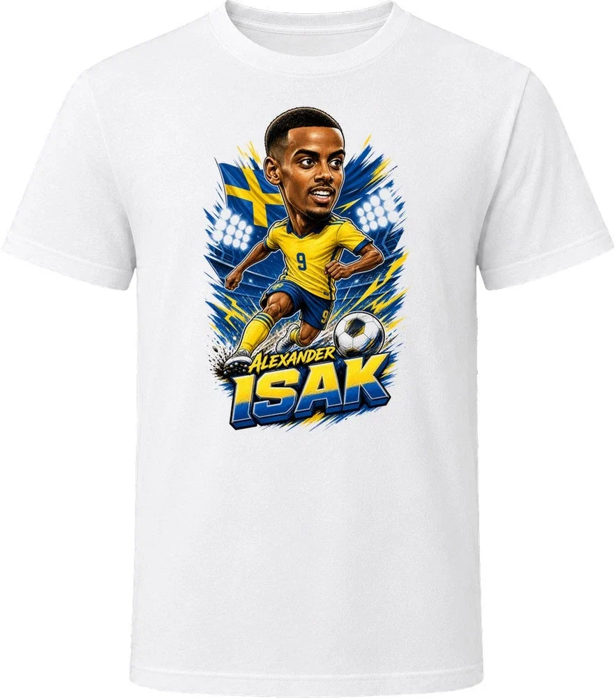Alexander Isak, Sweden Caricature Soccer 2026 T Shirt Unisex , , , Long Sleeve Tee