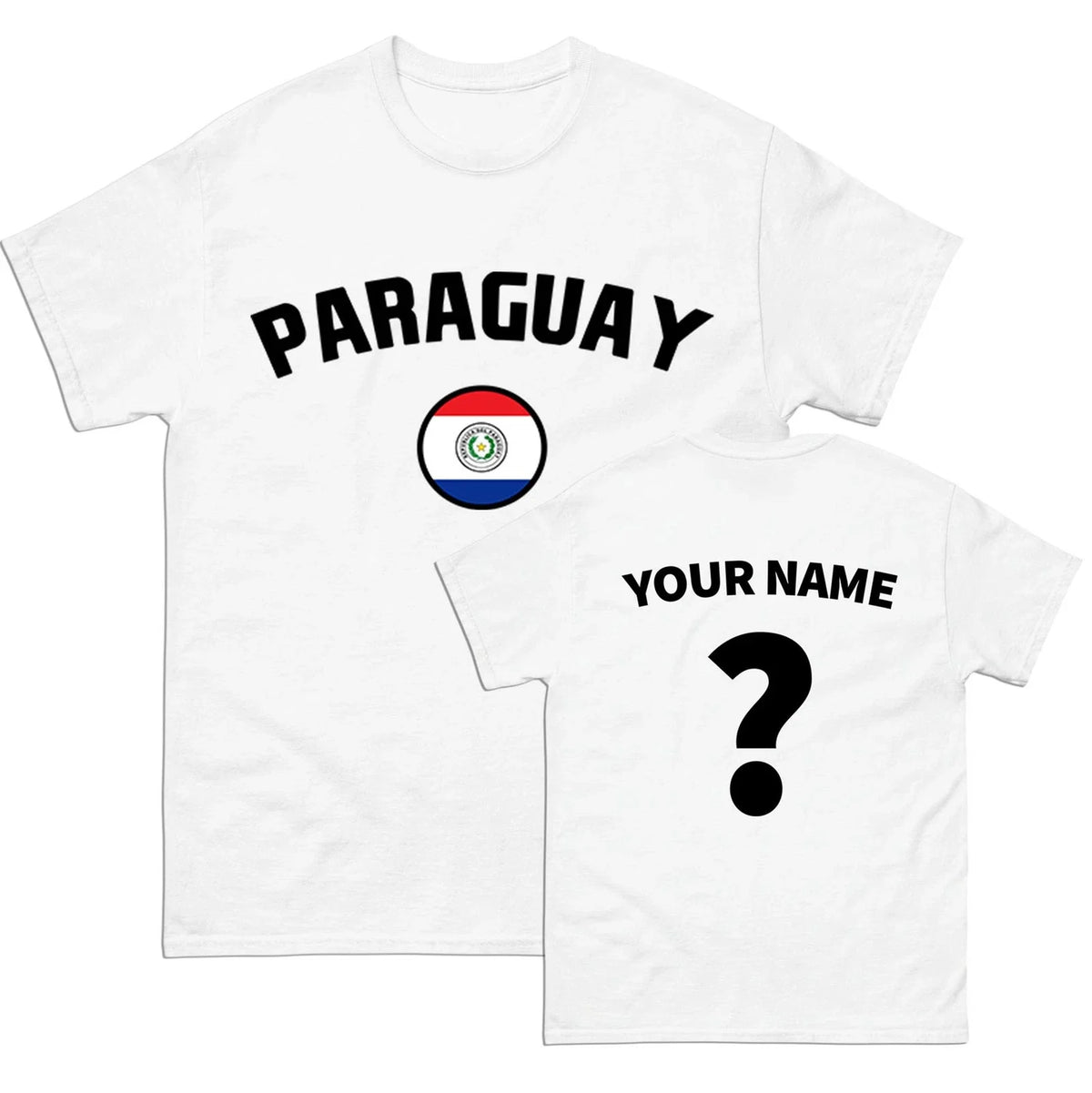 Paraguay football T Shirt, Personalised football Tee, Custom Name and Number Top Unisex , , , Long Sleeve Tee
