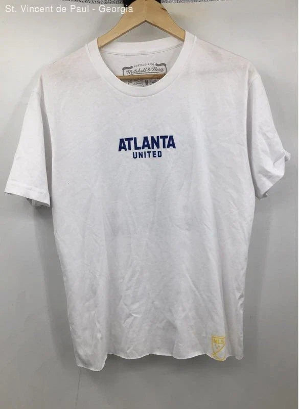 Mitchell & Ness Atlanta United Tee Shirt Unisex Medium Soccer White Unisex , , , Long Sleeve Tee