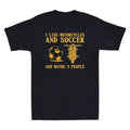 I Like Motorcycles And Soccer And Maybe 3 People Vintage Men's Black Tee Unisex , , , Long Sleeve Tee