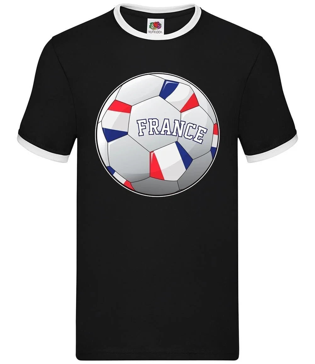Country Football France - Mens Ringer - French Team Fan Soccer Footie Unisex , , , Long Sleeve Tee