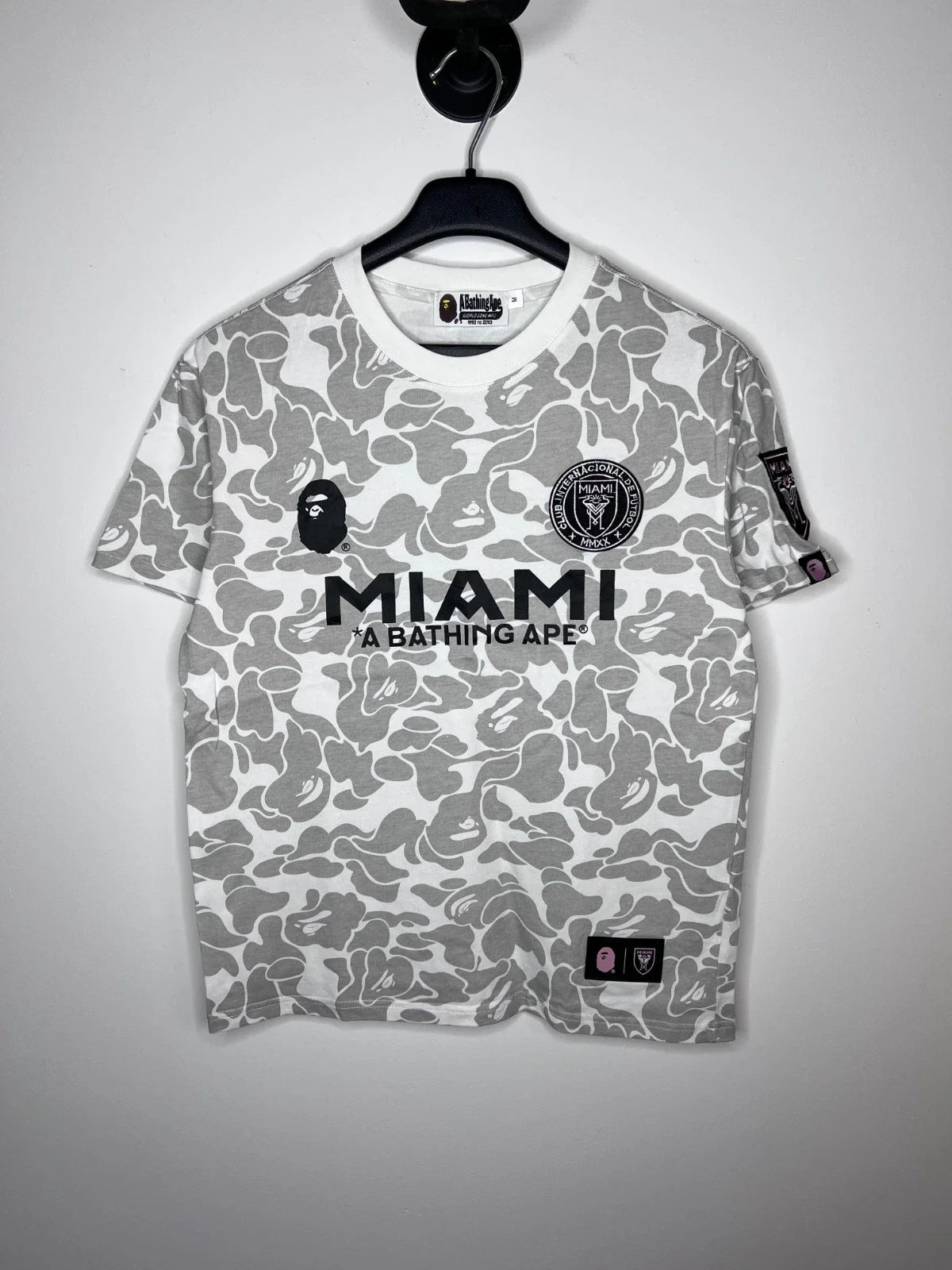 BAPE X INTER MIAMI CAMO SHIRT MESSI JERSEY SOCCER SIZE M Unisex , , , Long Sleeve Tee