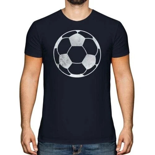 FOOTBALL DISTRESSED PRINT MENS VINTAGE STYLE DESIGN TOP SOCCER GIFT Unisex , , , Long Sleeve Tee