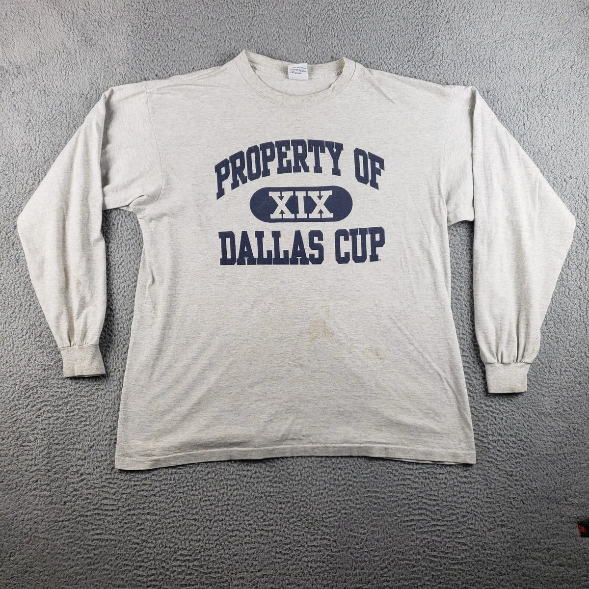 Vintage FILA Soccer Shirt Mens XL Gray Dallas Cup XIX 90s Y2K Unisex , , , Long Sleeve Tee