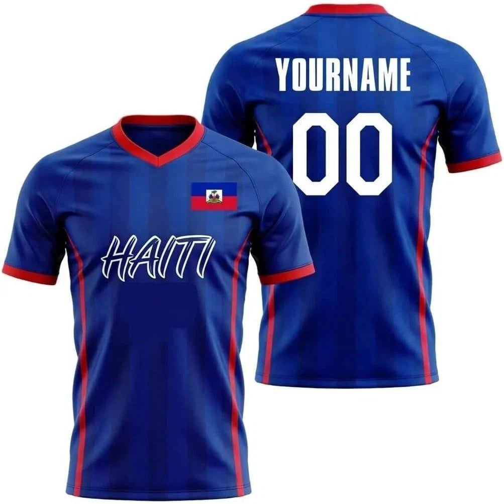 Haiti Black Gold Soccer Jersey Custom Name Number Football Shirt Mens Fan Gift Unisex , , , Long Sleeve Tee