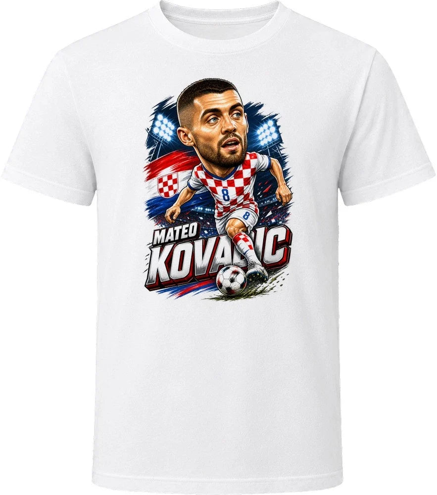 Mateo Kovacic, Croatia Caricature Soccer 2026 T Shirt Unisex , , , Long Sleeve Tee
