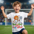 Kids Soccer Shirt Little Goal Getter Cartoon Lion Tee | Youth Football Unisex , , , Long Sleeve Tee