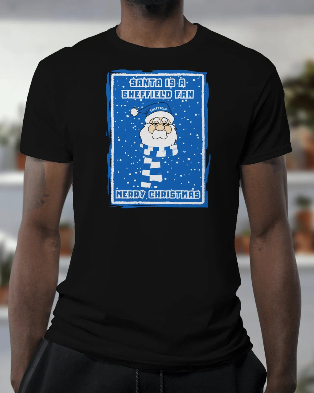 Sheff Wed T Shirt - Santa is a Sheffield Fan - Christmas Xmas - Organic - Unisex Unisex , , , Long Sleeve Tee