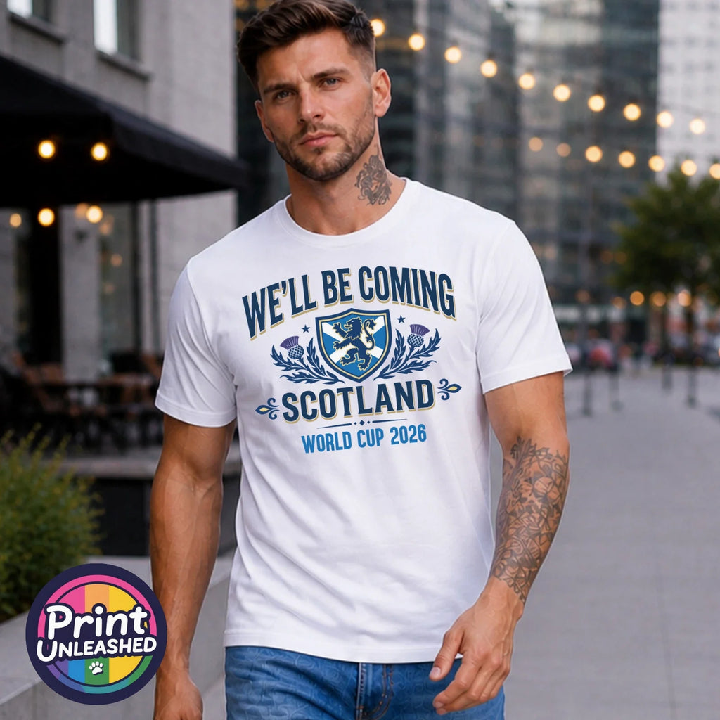 Scotland 2026 Tee World Cup We'll Be Coming Unisex Football Fan Top Unisex , , , Long Sleeve Tee