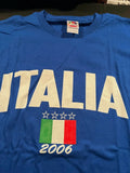 Vintage Italian Soccer T Shirt, Blue with Logo, Size Lg Unisex , , , Long Sleeve Tee