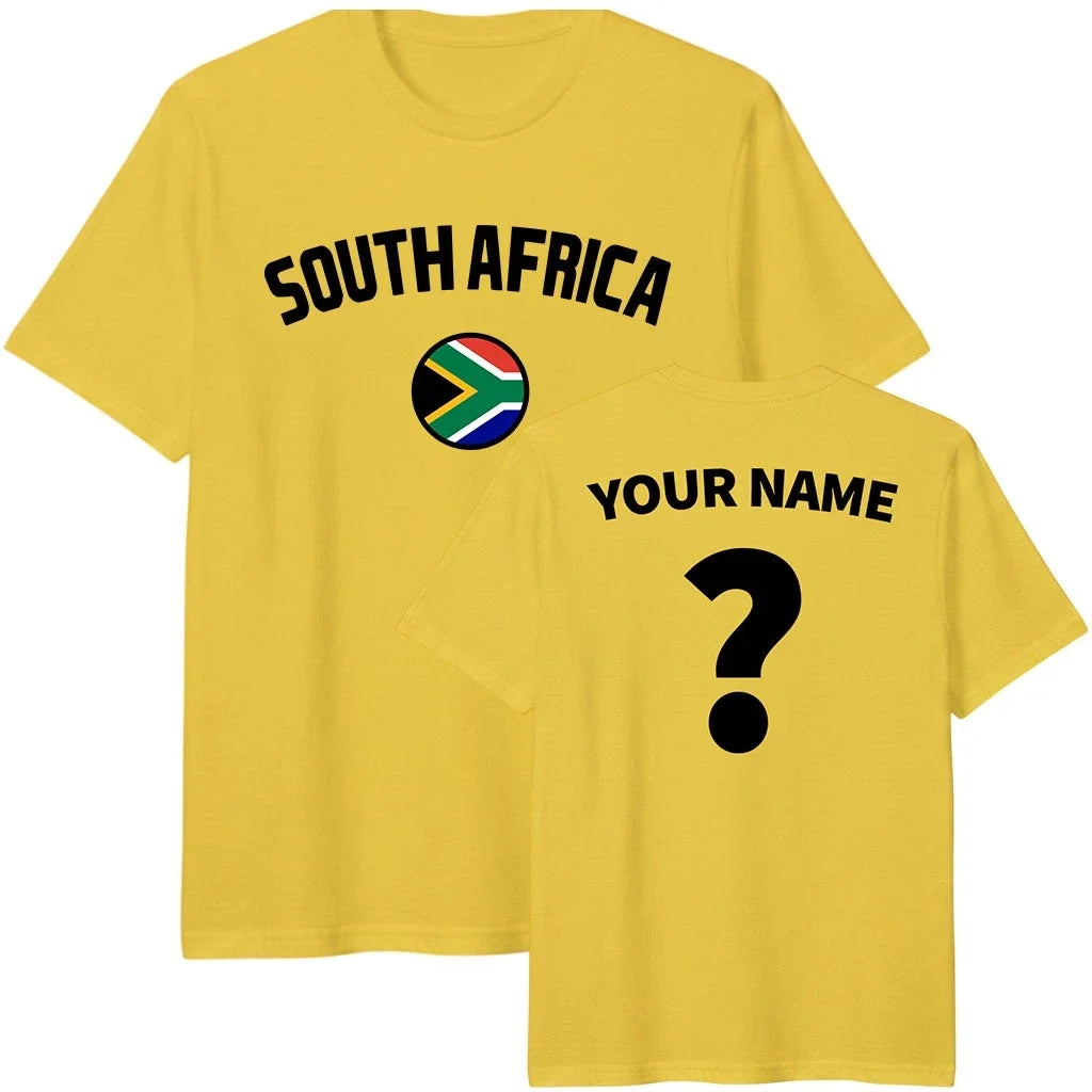 Personalised South Africa football T Shirt, Custom Name and Number Football Tee Unisex , , , Long Sleeve Tee