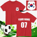 Personalised South Korea Football Custom Name Number Fan Gift Unisex Top Unisex , , , Long Sleeve Tee