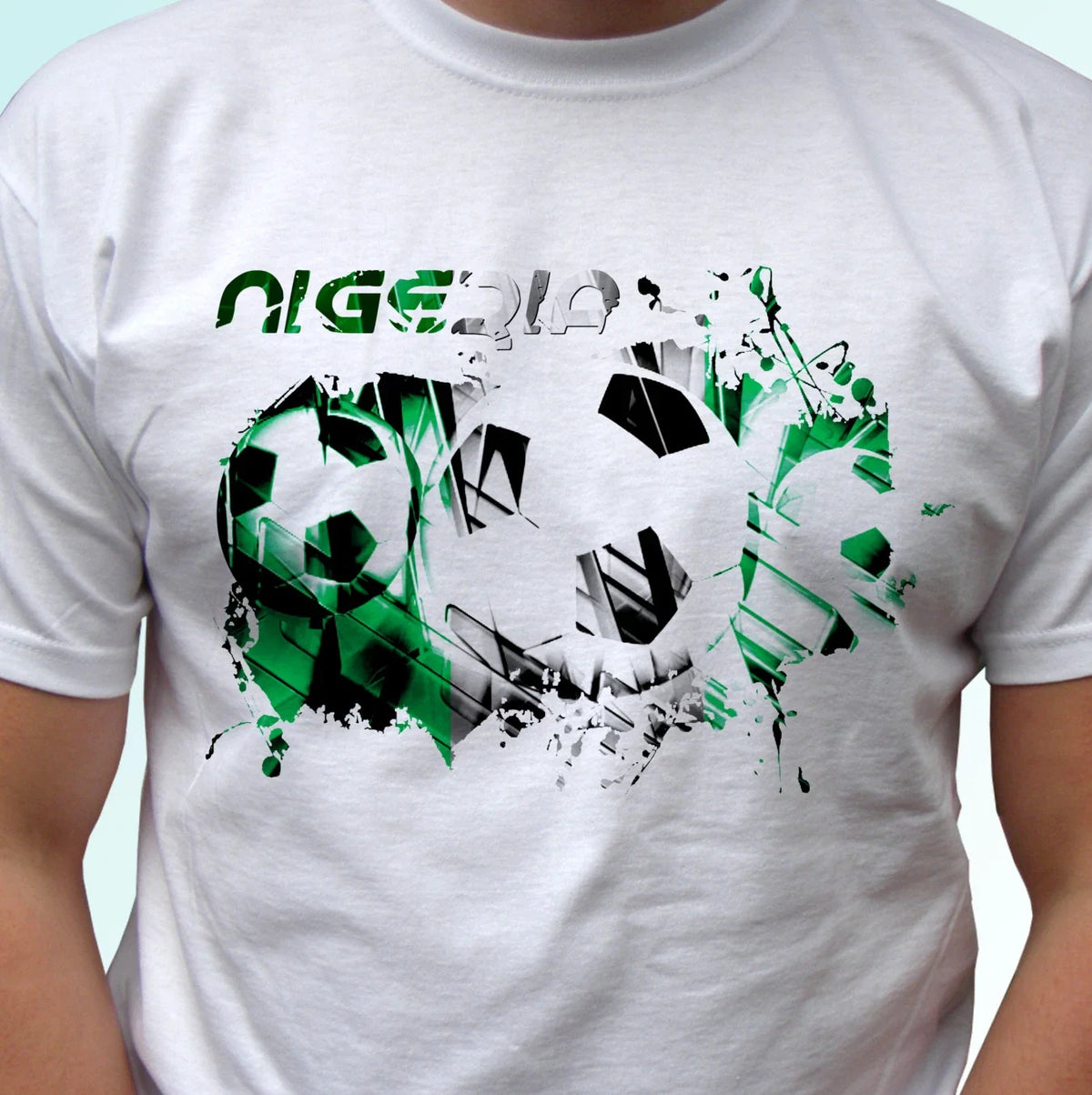 Nigeria football flag white t shirt soccer africa style mens womens kids sizes Unisex , , , Long Sleeve Tee