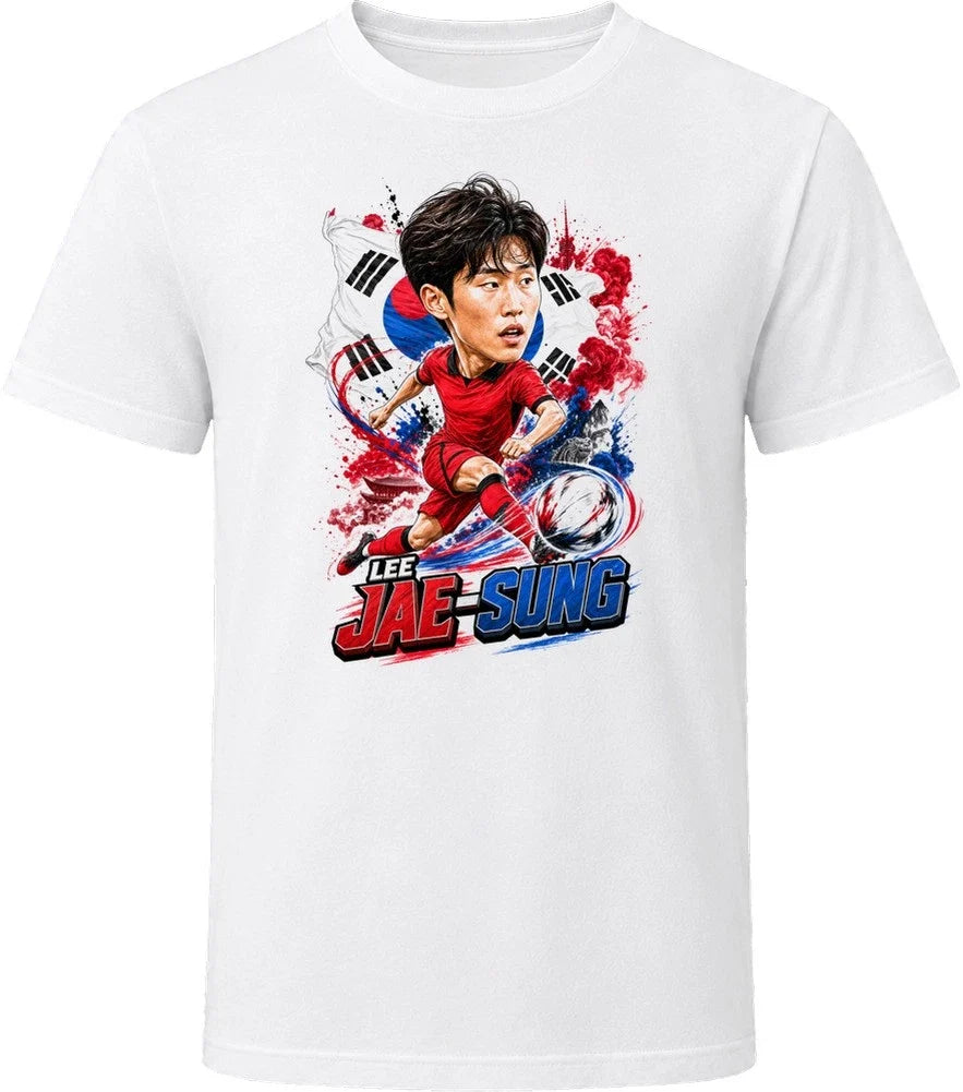 Lee Jae-sung South Korea Soccer Caricature 2026 World Cup T Shirt Unisex , , , Long Sleeve Tee