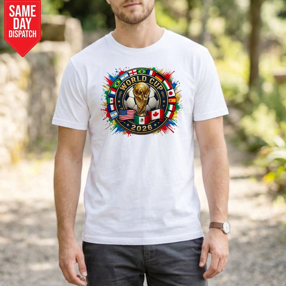 World Cup 2026 Soccer Cup T Shirt Print Football Flags USA Canada Mexico Fan Top Unisex , , , Long Sleeve Tee