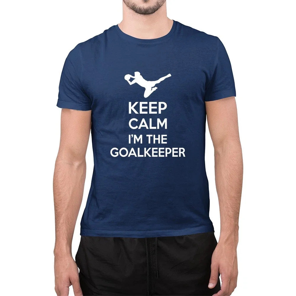 Funny Keep Clam I’m The Goalkeeper Football Soccer Funny T Shirt Top Unisex , , , Long Sleeve Tee