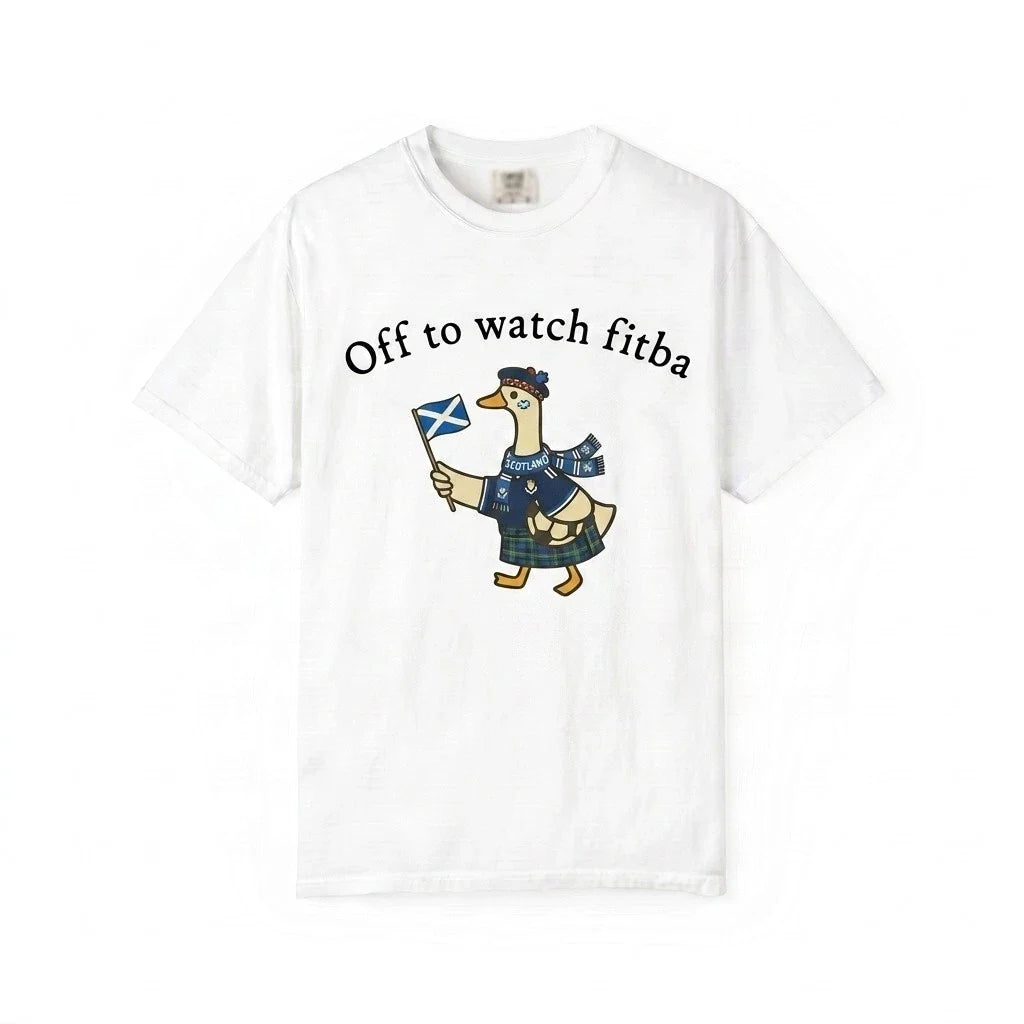 Off To Watch Fitba Unisex T Shirt Funny Goose Scotland Soccer Game Day Fans Tee Unisex , , , Long Sleeve Tee