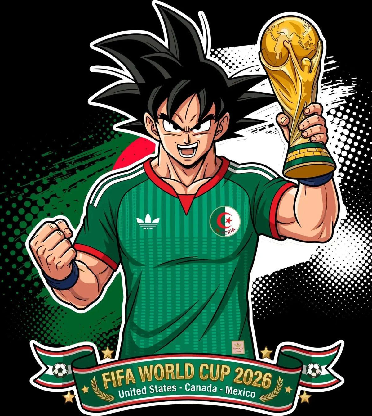 algeria World Cup Football DTF Iron On Heat Transfer Unisex Soccer T shirt Unisex , , , Long Sleeve Tee