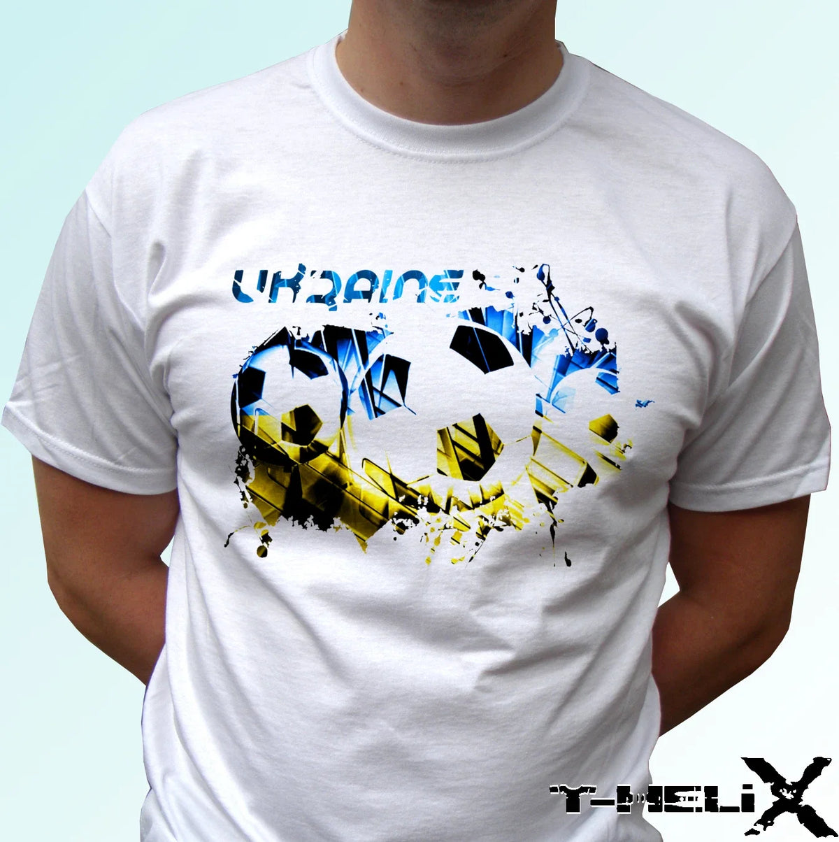 Ukraine football flag - white t shirt top soccer - mens womens kids baby sizes Unisex , , , Long Sleeve Tee