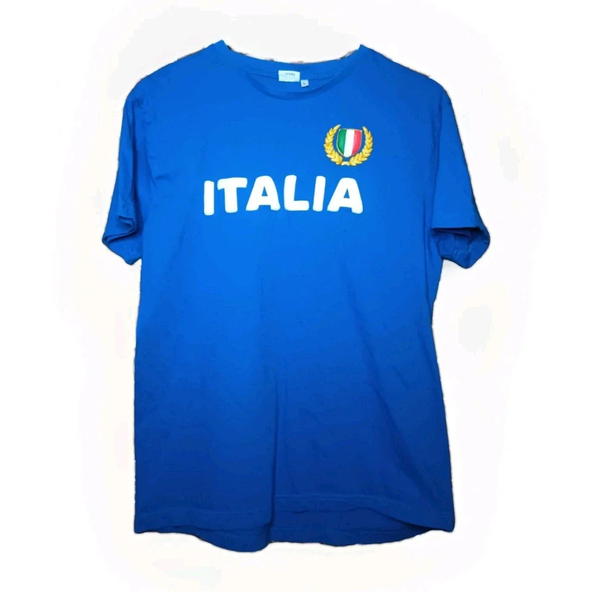 Vintage Italia Italy Soccer Tee Mens Large Blue Crest Flag 90s Y2K Shirt Unisex , , , Long Sleeve Tee