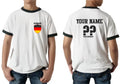 Personalised Germany Football Ringer Soccer Fans Sports Costume Flag Top Unisex , , , Long Sleeve Tee