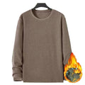 Mens Loose Fit Velvet Long Sleeve Top Round Neck Casual Wear for Evenings Unisex , , , Long Sleeve Tee